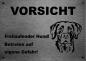 Preview: Edelstahl Warnschild Deutsch Kurzhaar VORSICHT Freilaufender Hund! Betreten auf eigene Gefahr!